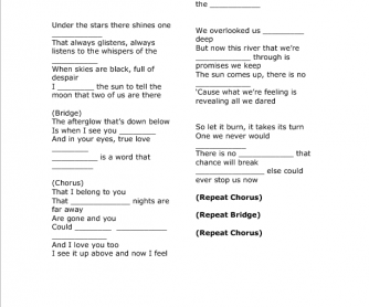 Song Worksheet: I Belong to You by Caro Emerald