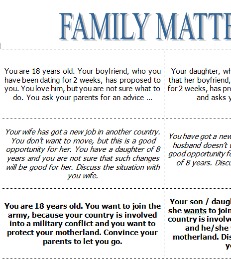 Family Matters Role-Play