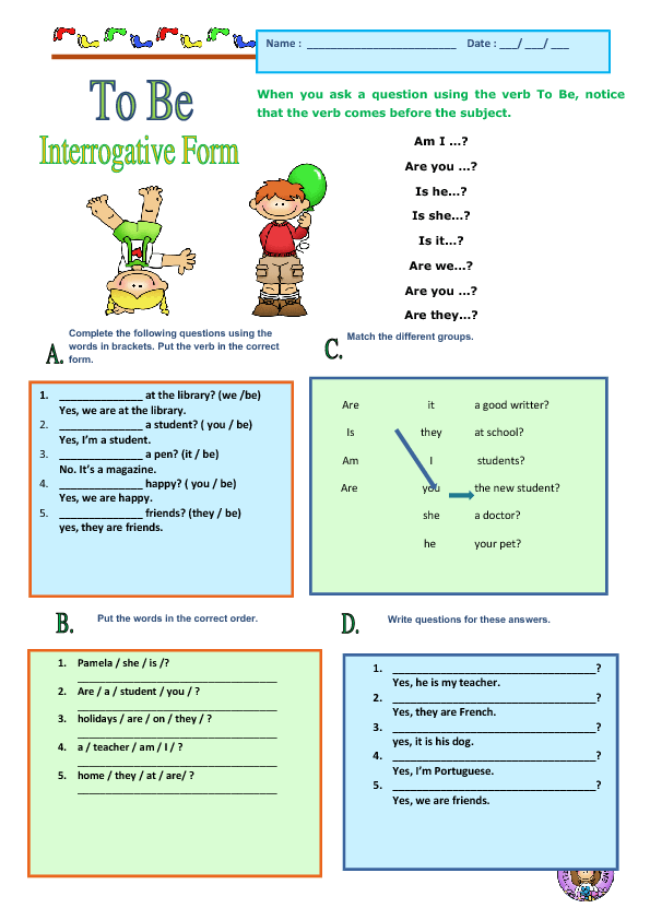 Forming verbs exercises. Вопросы с глаголом to be Worksheets. Глагол be exercises. Вопросы с was were Worksheets. Am is are вопросы Worksheets.