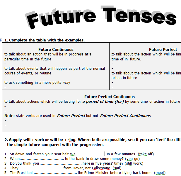 Future Tenses