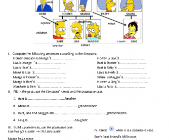 The Simpson Family (Family members/ the Possessive Case)