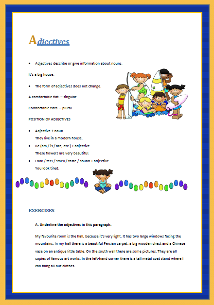 Adjectives Elementary Worksheet