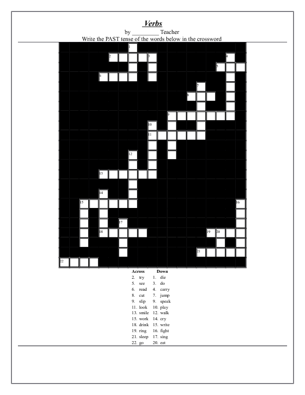 Verbs 12 Worksheets