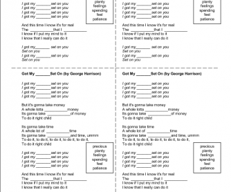 Song Worksheet: Got My Mind Set on You by George Harrison