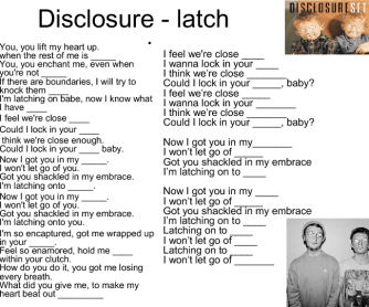 Song Worksheet: Disclosure by Latch