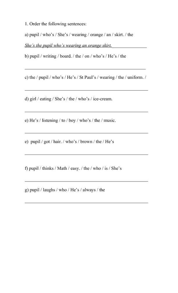 Practice Of Relative Pronoun Who With YL