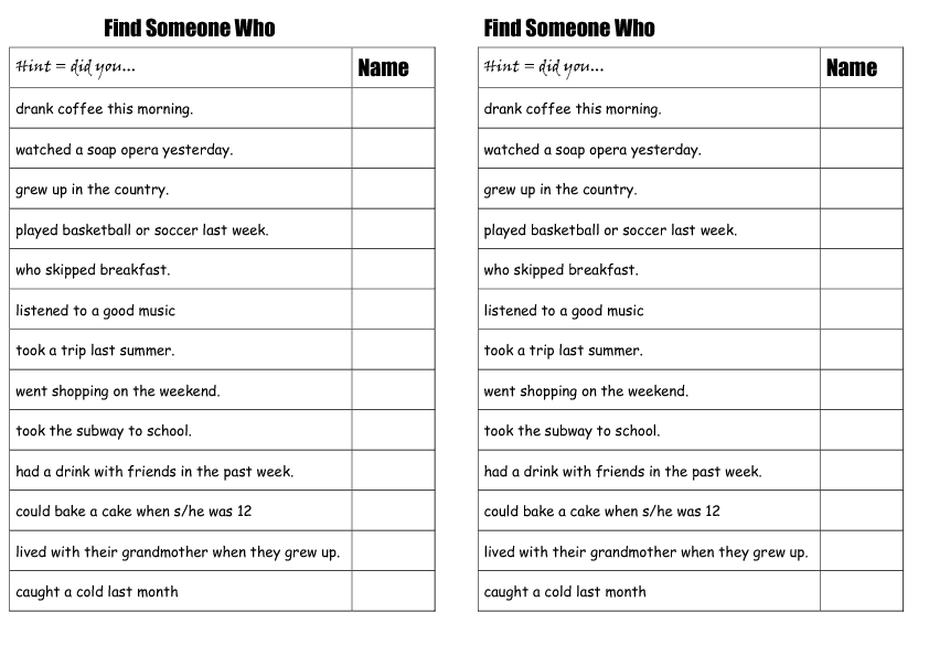 Passive voice games. Find someone who. Find someone who past simple. Find someone who past simple past Continuous. Find someone who game.