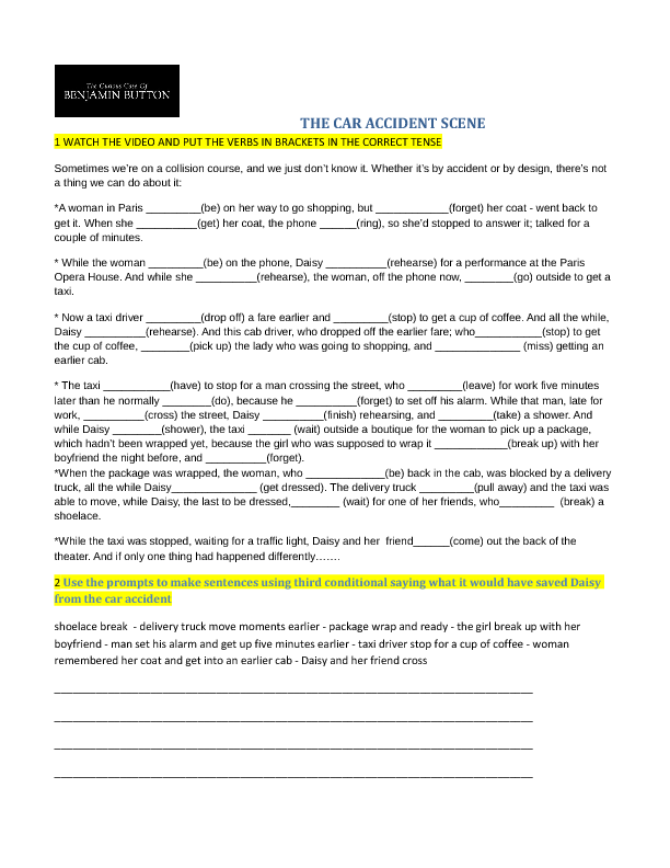 Movie Worksheet Third Conditional Practice