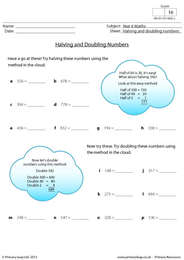 Doubling And Halving Worksheet Free Esl Printable Worksheets Made By Doubling And Near Doubles