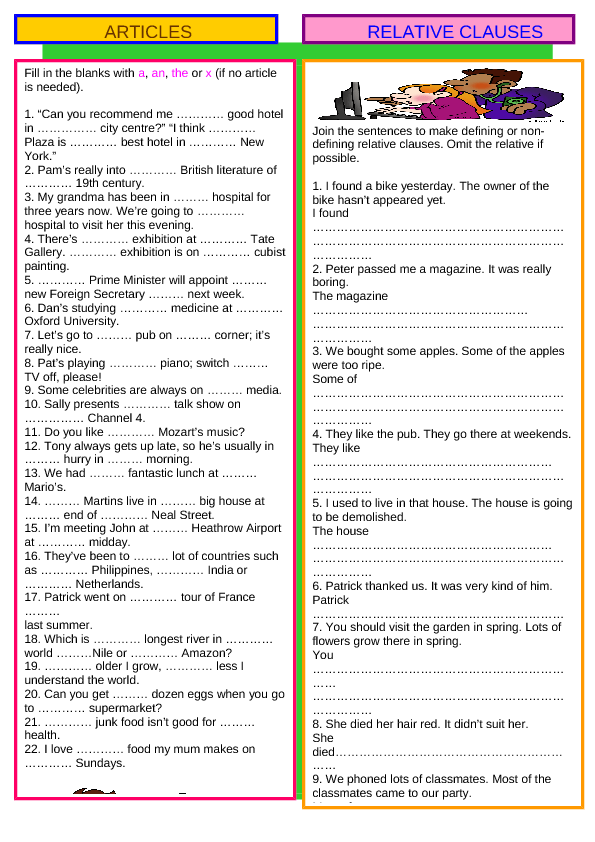 48 Free Mixed Article Worksheets