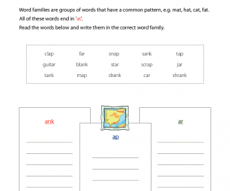 Word Families - 'Ank', 'Ap', and 'Ar'