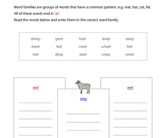 Word Families - 'Eel', 'Eep', and 'Eet'