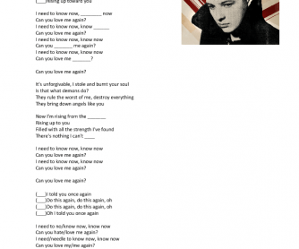 Song worksheet: Love Me Again by John Newman (2013) with Video