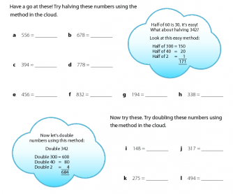 Maths Resource : Doubling and Halving Numbers