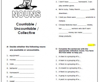 Nouns: Countable / Uncountable / Collective