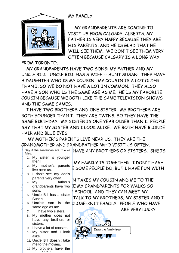 Family reading text. Reading Family for pre Intermediate. Reading activity for pre-Intermediate. Intermediate текст. Текст для pre Intermediate.