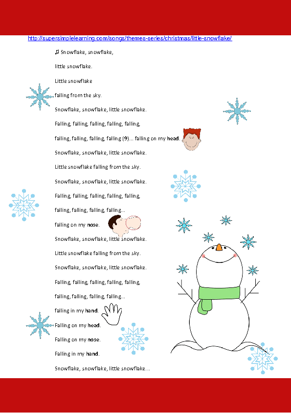 Snowflake перевод. Little Snowflake слова. Snowflake песенка. Snowflake Worksheet.