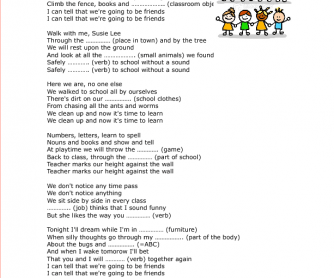 Song Worksheet: We're Going to Be Friends (School and Friendship)