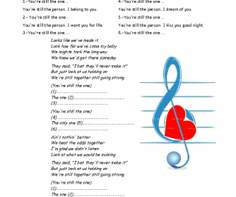 Song Worksheet: You're Still the One by Shania Twain (Relative Clauses)