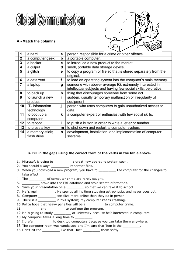 global communication worksheet