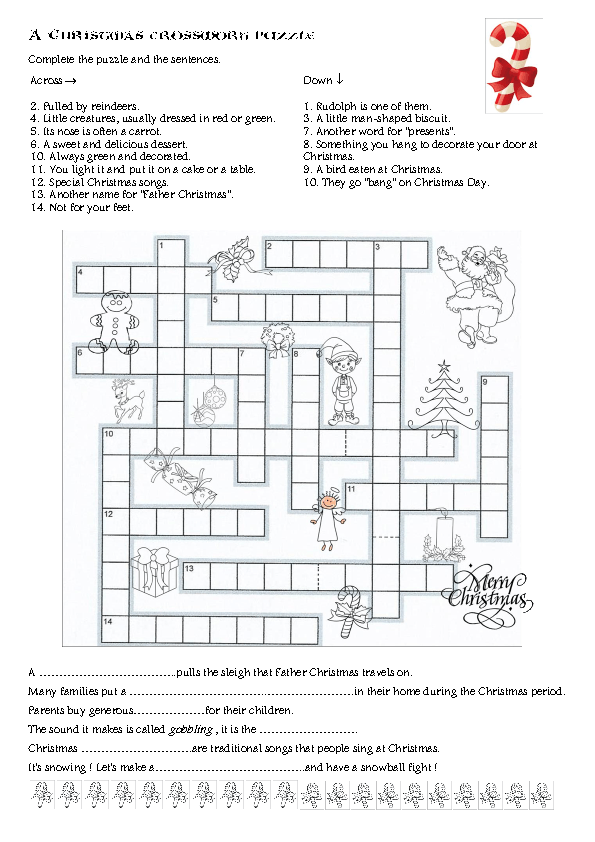 christmas crossword printable