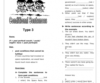 Conditional Sentences: Type 3 Worksheet