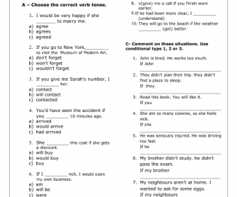 Mixed Conditionals Revision Worksheet