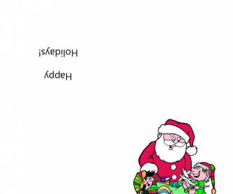 Christmas Greetings Card - Santa and His Helpers