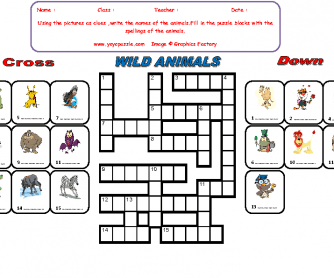 Wild Animals Crossword Puzzle