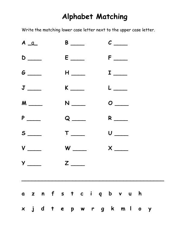 Write Upper And Lowercase Letters Worksheets