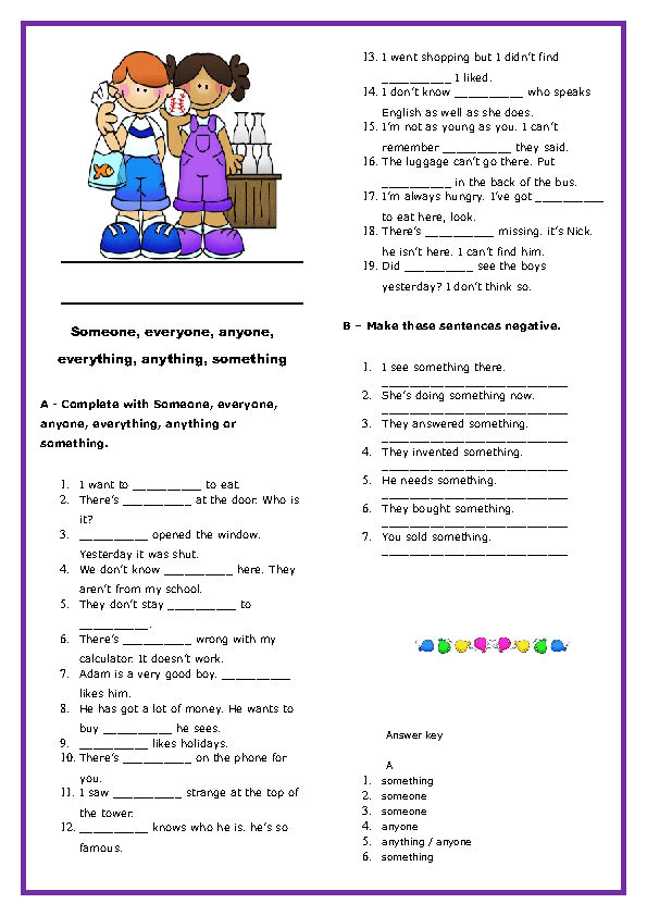 Elementary Pronoun Worksheets