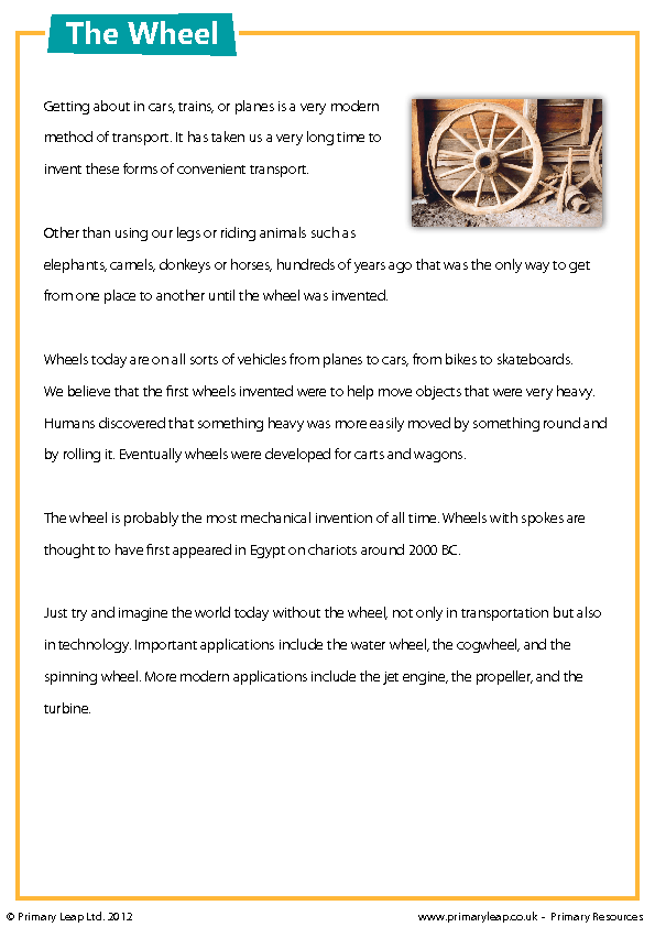 Reading Comprehension - The Wheel