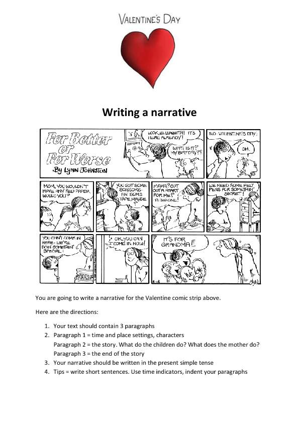 Valentine's Day - Writing a Narrative