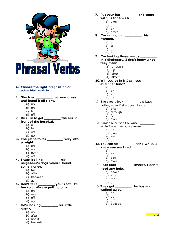 Phrasal Verb Worksheets