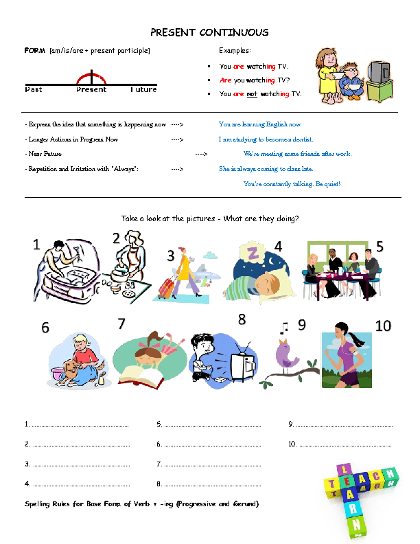 present-continuous-worksheet
