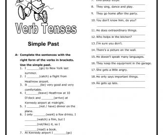 Verb Tenses: Past Simple Elementary Worksheet