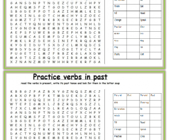 Letter Soup to Practice Verbs in the Past