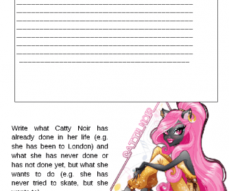 Monster High- Present Perfect Writing Prompt