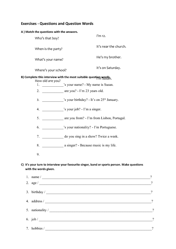 Question Words Useful Wh Questions Rules Examples 7esl