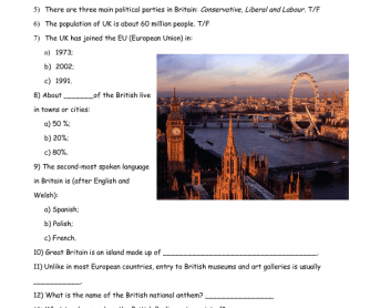 Quiz on Britain