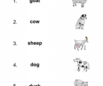 Farm Animals Match Worksheet