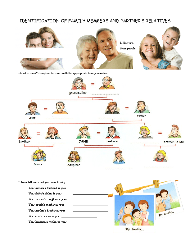 family responsibilities worksheet Family Members