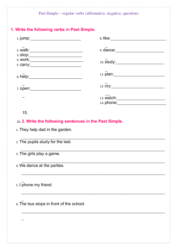 Practice 1 past simple