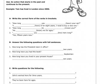 Present Perfect: Unfinished Past Worksheet