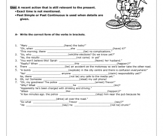 Present Perfect: Talking about the News Worksheet