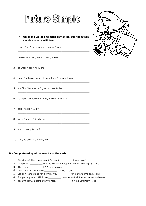 Future Tense Worksheet For Grade 5