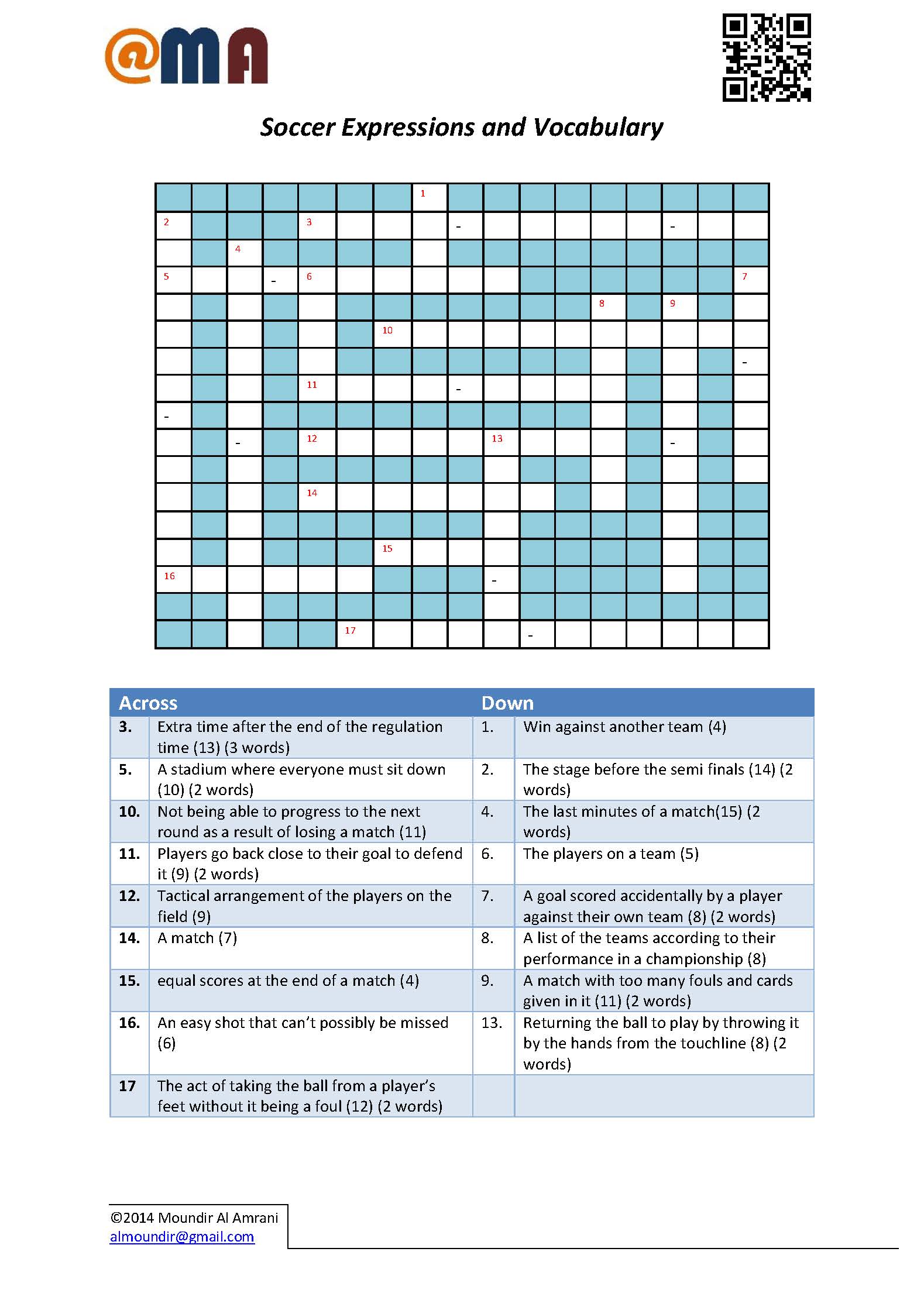 common soccer deadlock crossword