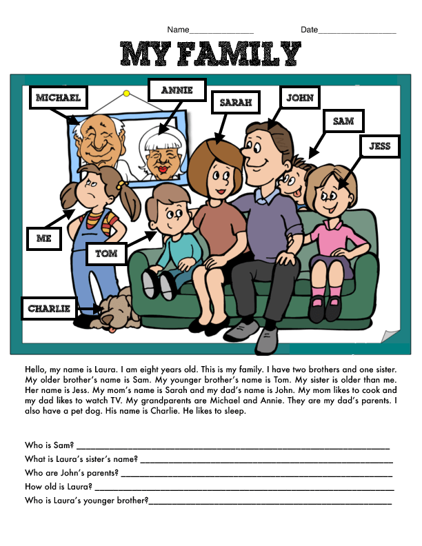 interactive worksheet family