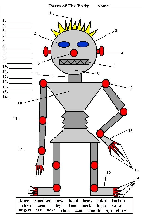Johnny the Robot - Body Parts