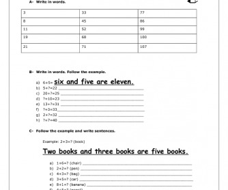 Cardinal Numbers Elementary Worksheet
